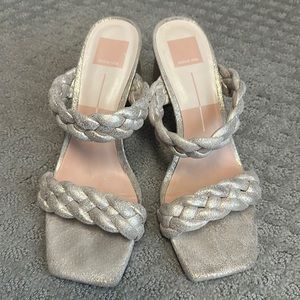 Dolce vita paily heels size 10 in light gold metallic suede